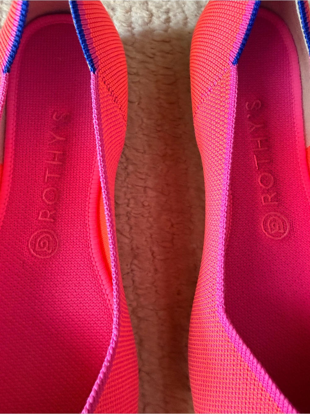 Rothy's Neon Pink Knit Slip-On Flats , EUC - Picture 3 of 4